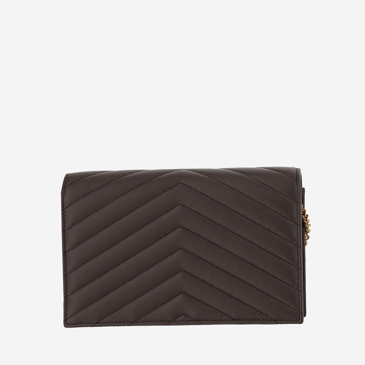 PORTAFOGLIO IN PELLE CON CATENA ENVELOPE CASSANDRE 857605 AAA441997 SAINT LAURENT 