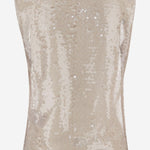 TOP SENZA MANICHE IN TESSUTO LUCIDO CON PAILLETTES T061 PSEQDUSK NICCOLO PASQUALETTI 