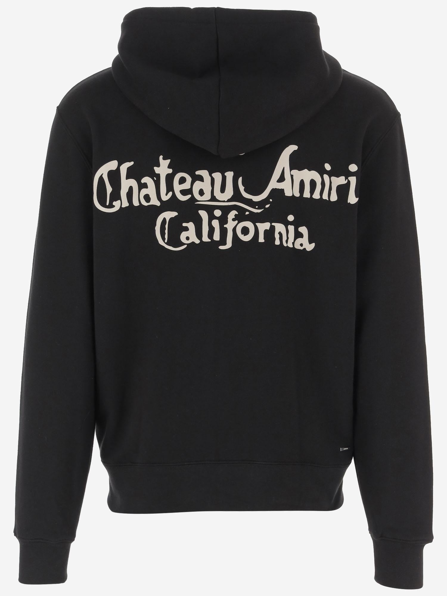 FELPA CON CAPPUCCIO IN COTONE CON ZIP AMTOJR 1098001 AMIRI 