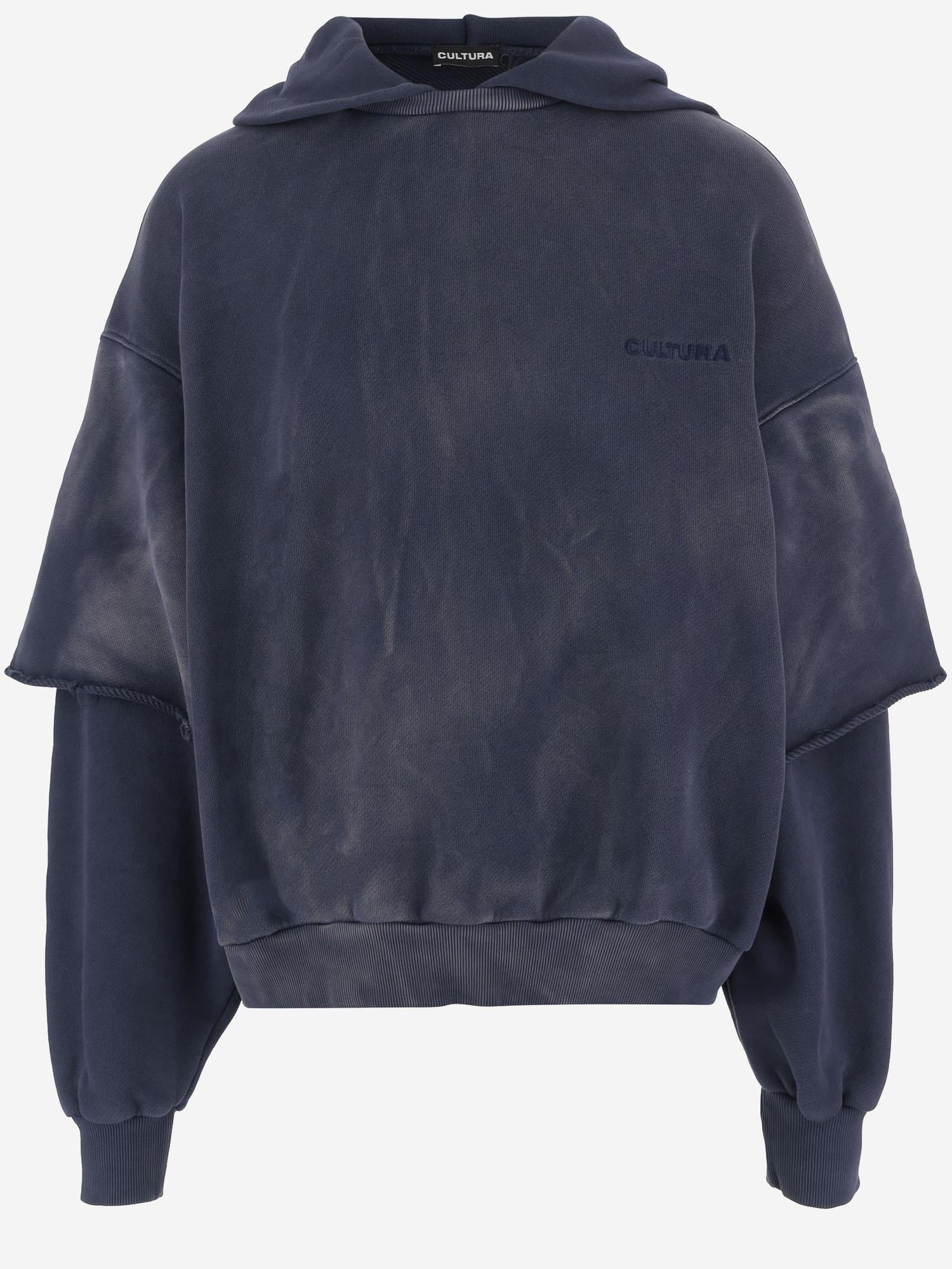 FELPA OVERSIZE CON CAPPUCCIO IN COTONE I005  CULTURA 