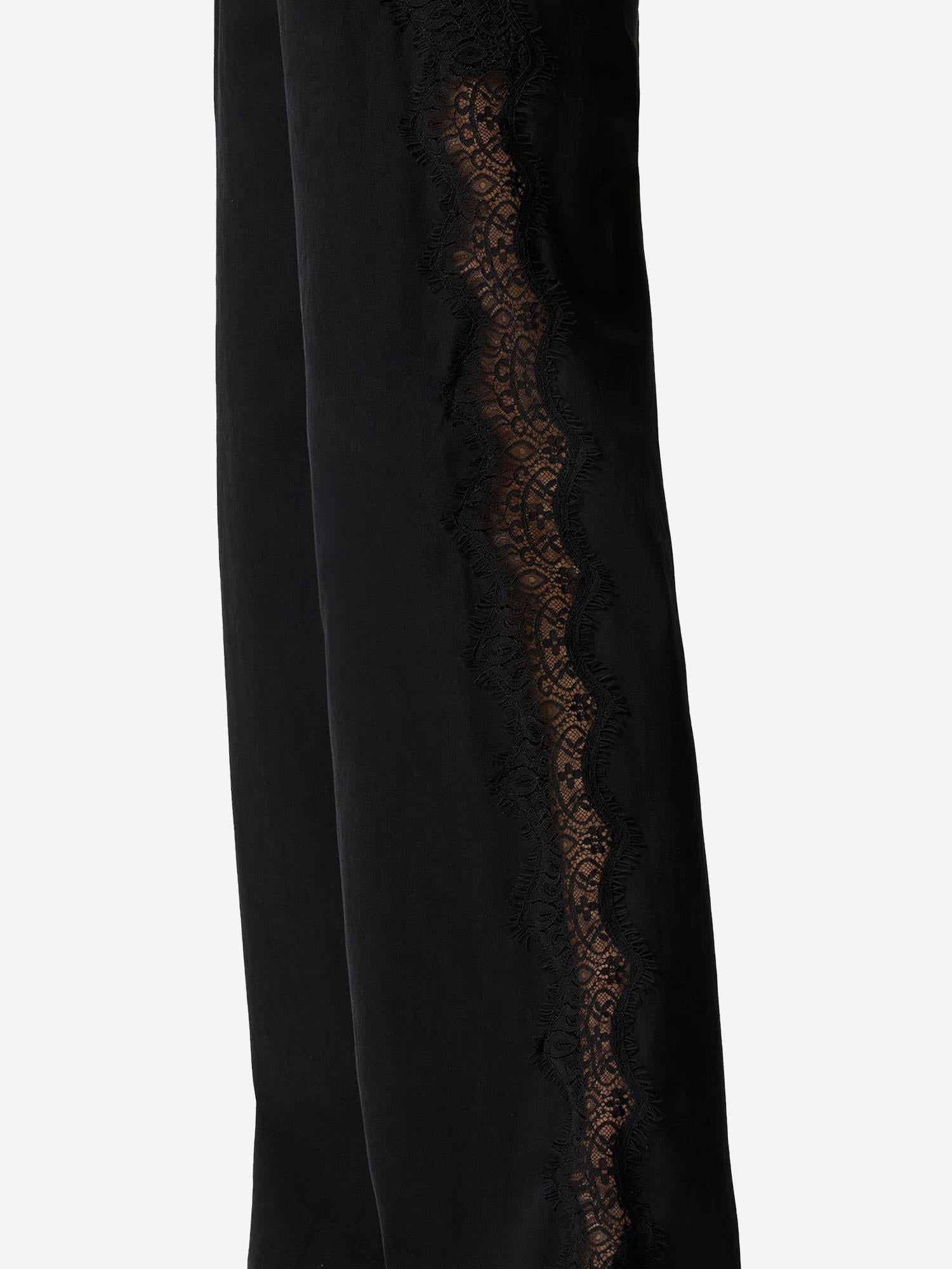 PANTALONI IN DENIM CON BANDA LATERALE IN PIZZO 106422 A33UZ99 PINKO 