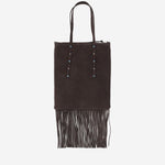 Borsa Shopping in suede con frange 106666 A0F6M11O PINKO 