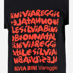 T-SHIRT STAMPA NATALE TSHIRTNATALE BLACK BINI SILVIA 