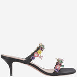 SANDALI VITTORIA CON APPLICAZIONI FLOREALI VITTORIASLIPPER 55BLACKMULTICOLOR AMINA MUADDI 