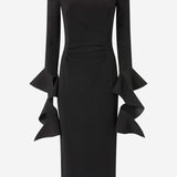 ABITO IN VISCOSA STRETCH CON VOLANT 105736 A2Q2Z99 PINKO 