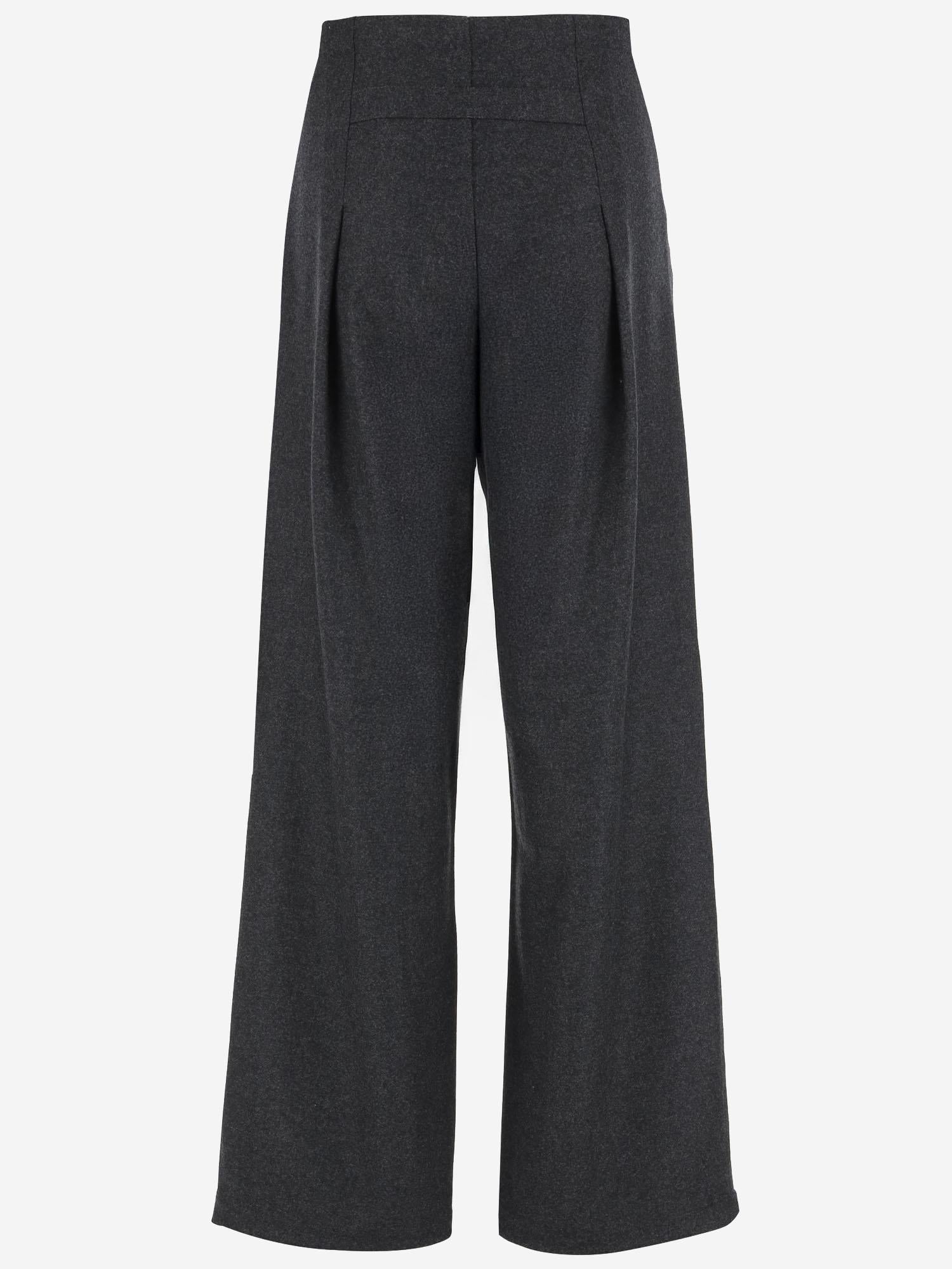 PANTALONI OVERSIZE IN LANA CON COULISSE WTR42 FAW020075 DARKPARK 