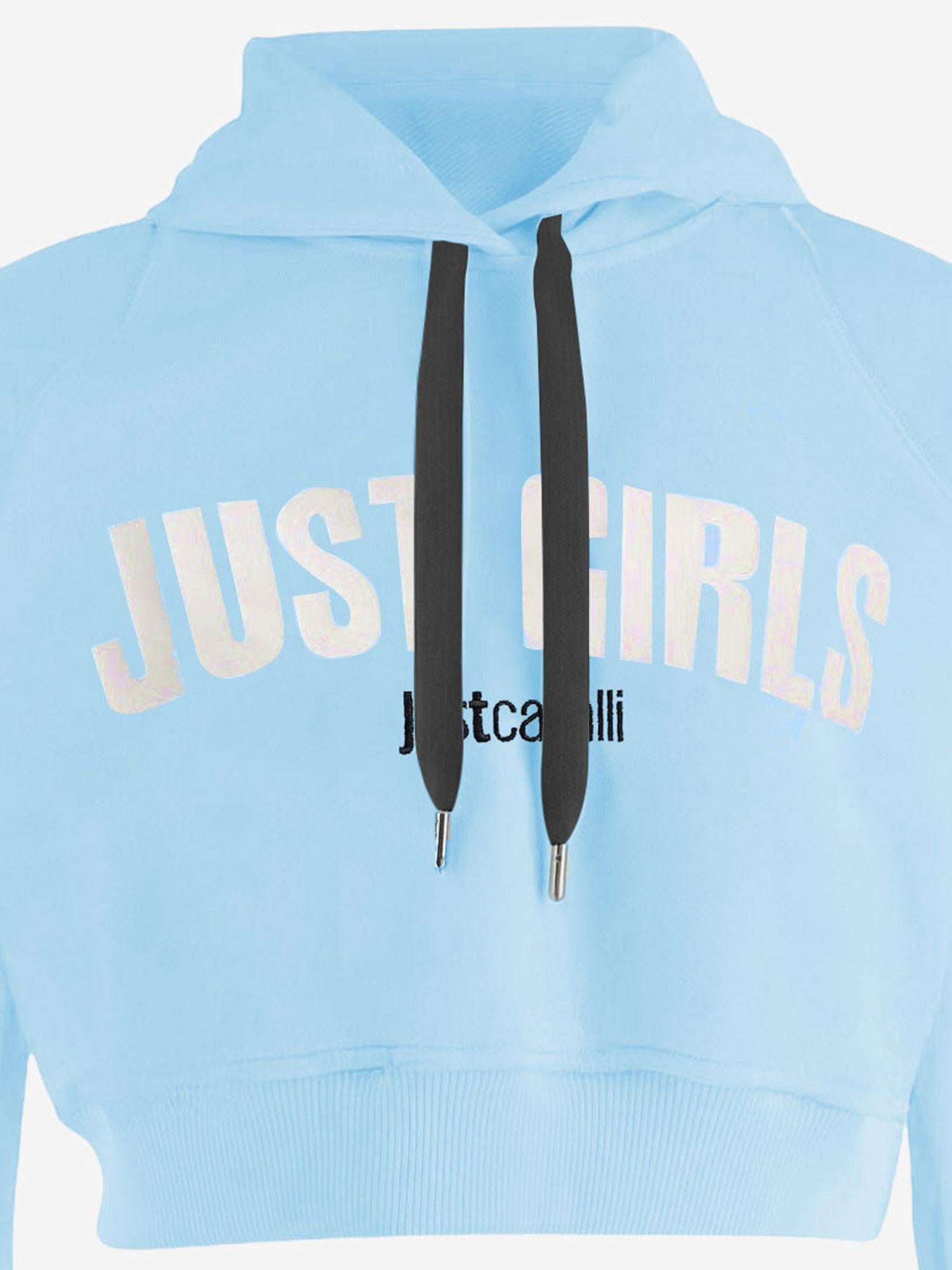 FELPA CROPPED IN COTONE CON LOGO FRONTALE 80PAIT12 CF500217 JUST CAVALLI 