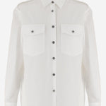 CAMICIA IN COTONE CON BOTTONI A CONTRASTO 1023767 1A147481W000 VERSACE 