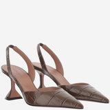 Slingback Holli in pelle HOLLISLING 70BROWNPRINTEDCROC AMINA MUADDI 