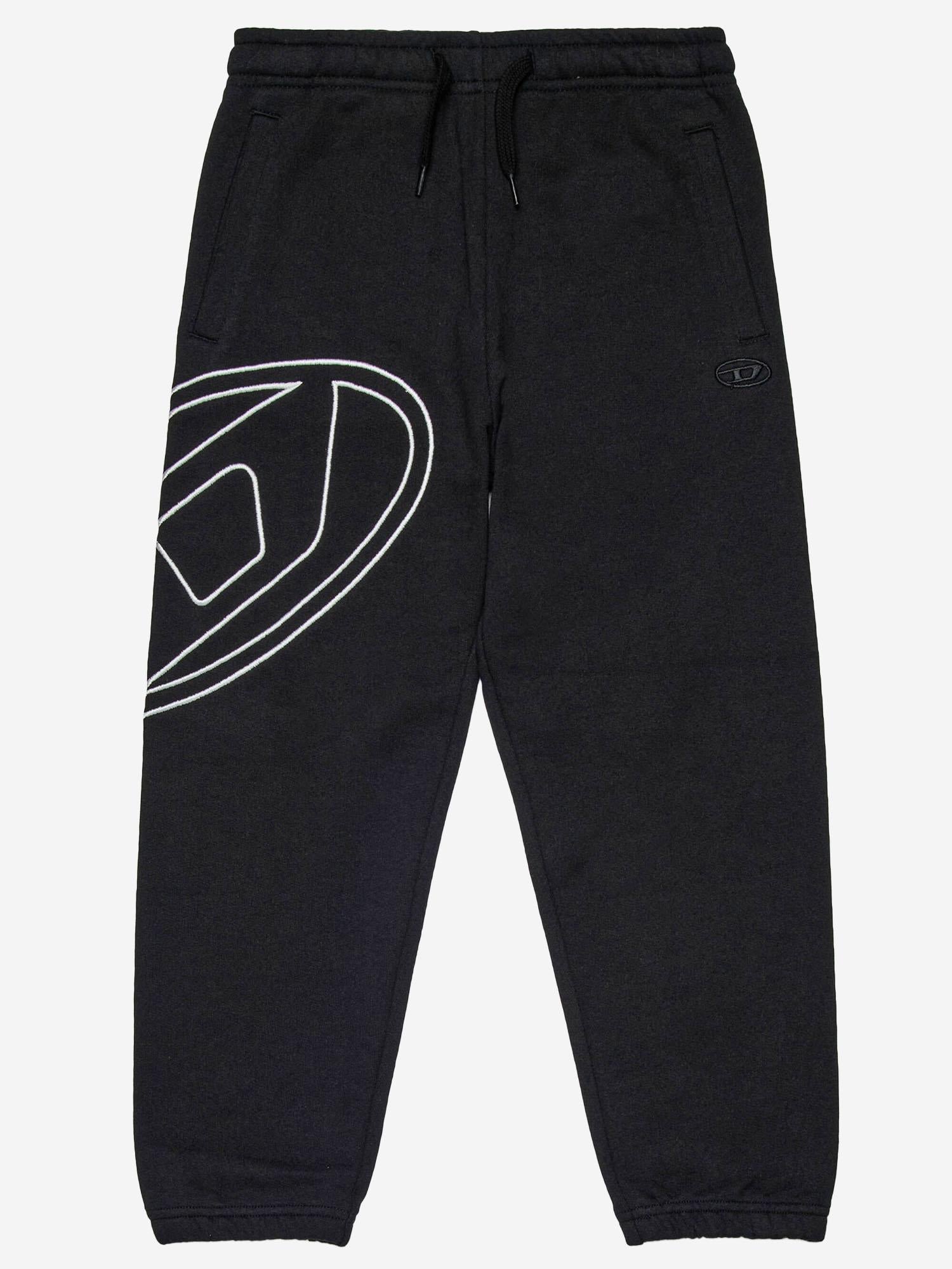 Pantaloni in cotone con ricamo Oval D J02272 0GYCJK900 DIESEL KIDS 