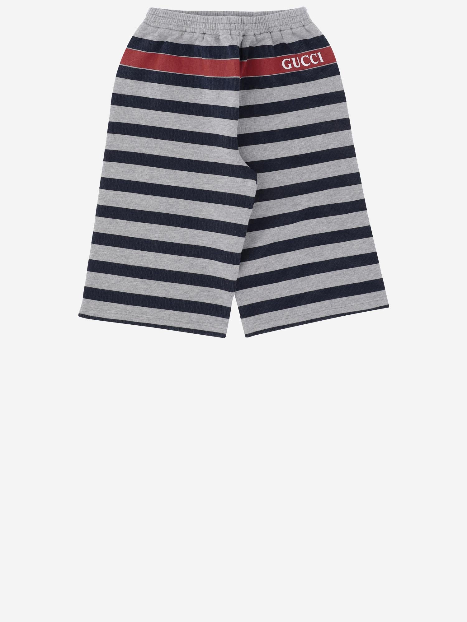 SHORTS IN COTONE CON MOTIVO A RIGHE 813476 XJG0J1151 GUCCI KIDS 