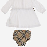 SET DA DUE PEZZI IN COTONE CON MOTIVO CHECK 8117493 WHITE BURBERRY KIDS 