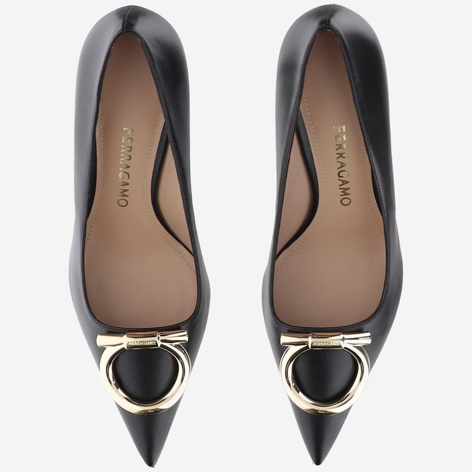 Décolleté maxi Gancini LARA70 001NERONEROAMARETTI SALVATORE FERRAGAMO 