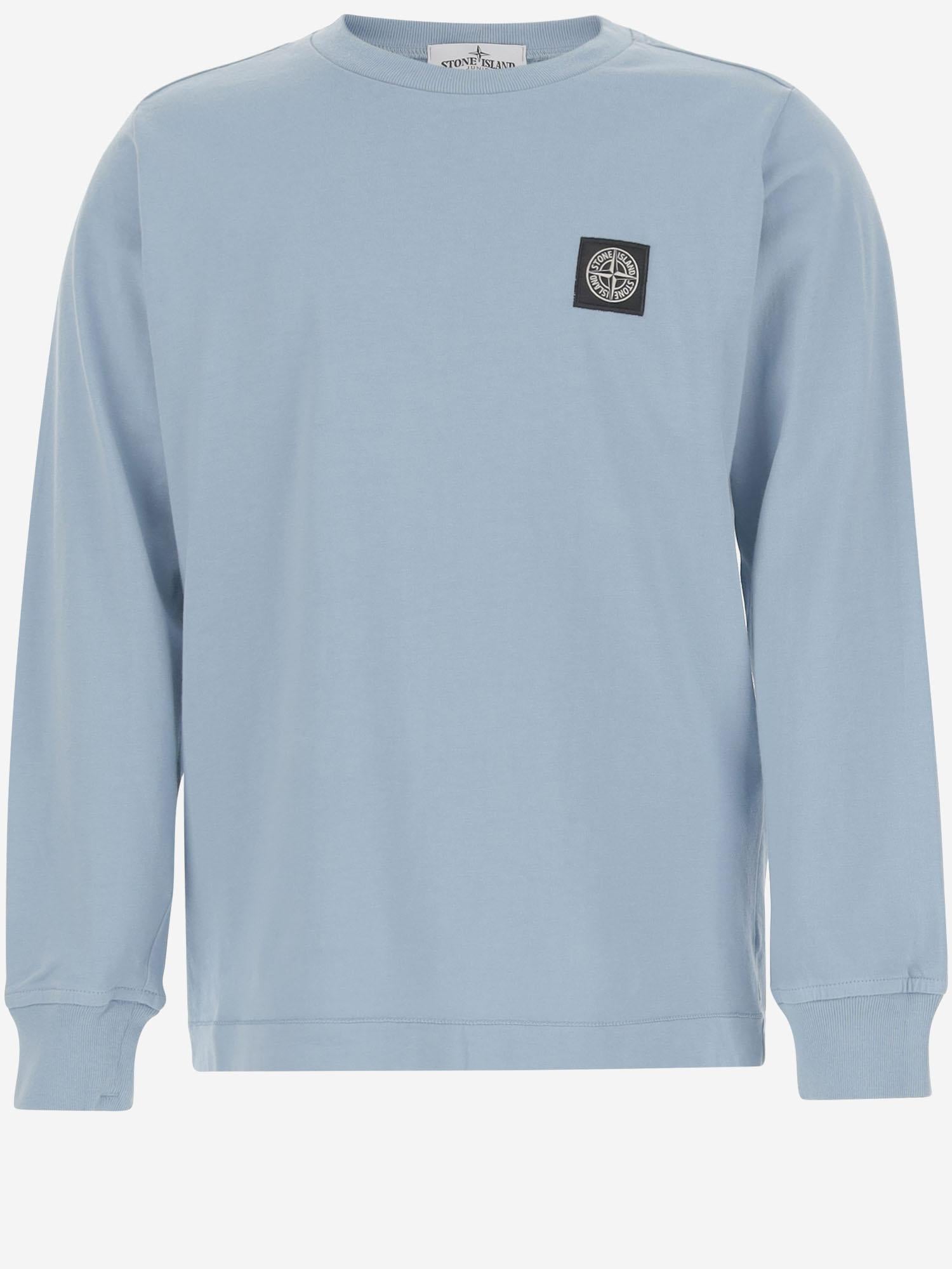 T-SHIRT MANICHE LUNGHE IN COTONE CON LOGO 2100003 S0047V004A STONE ISLAND KIDS 