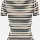 T-SHIRT IN COTONE CON MOTIVO A RIGHE MML03Y 1848F0018 MIU MIU 