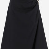 GONNA IN LANA CON DRAPPEGGIO E APPLICAZIONE DECORATIVA 010880 2193509 DRIES VAN NOTEN 