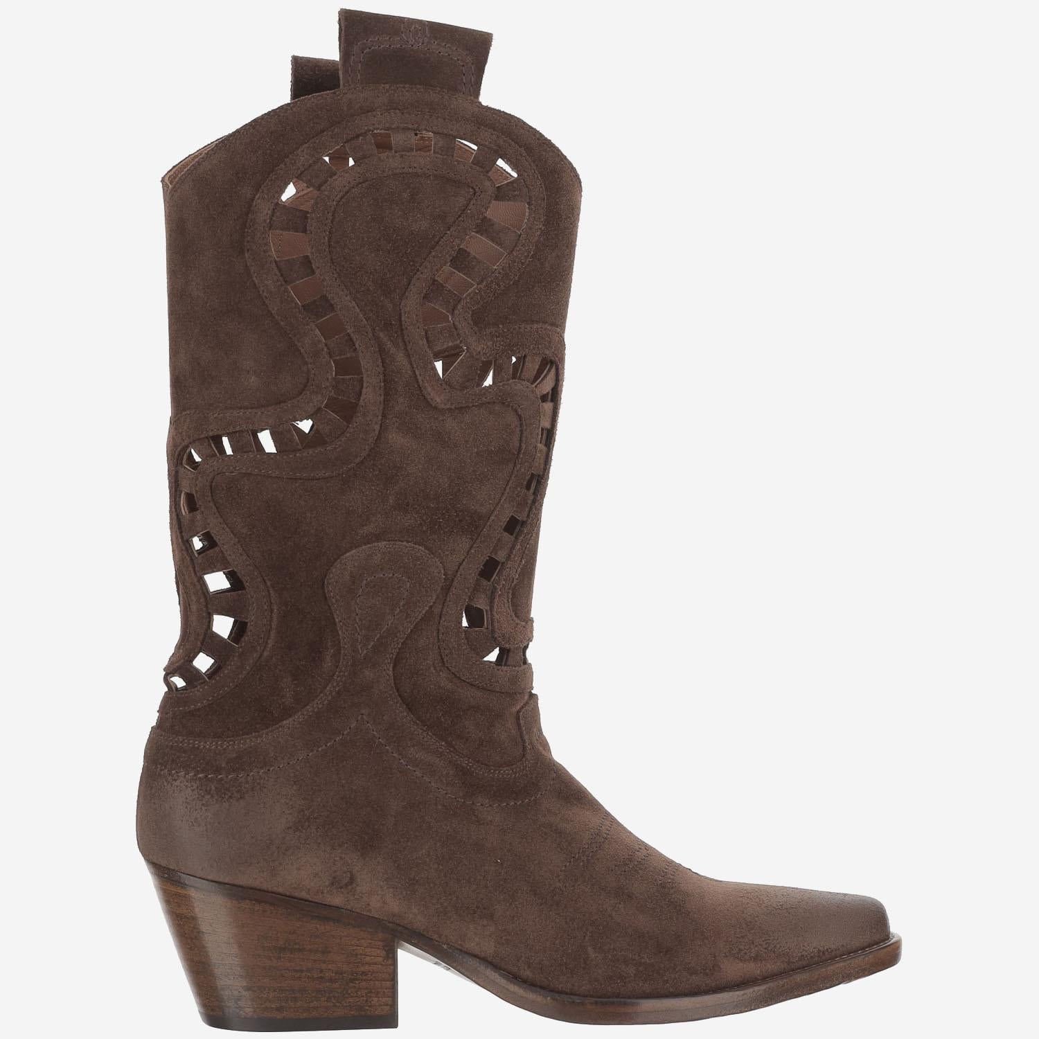 STIVALI IN SUEDE CON DETTAGLI CUT-OUT SR490202 VELOURMUSTANG SARTORE 