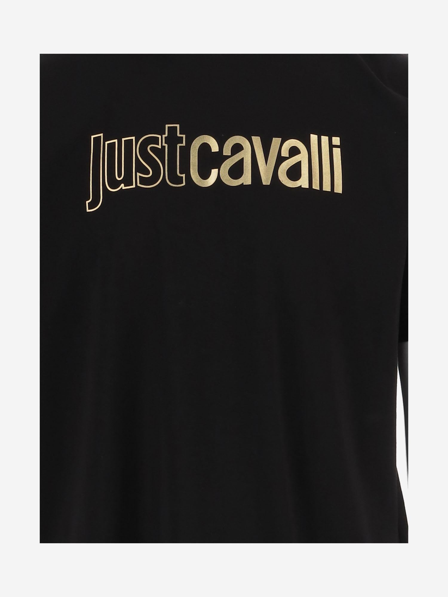 T-SHIRT IN COTONE CON STAMPA LOGO 80OAHT08 CJ500899 JUST CAVALLI 