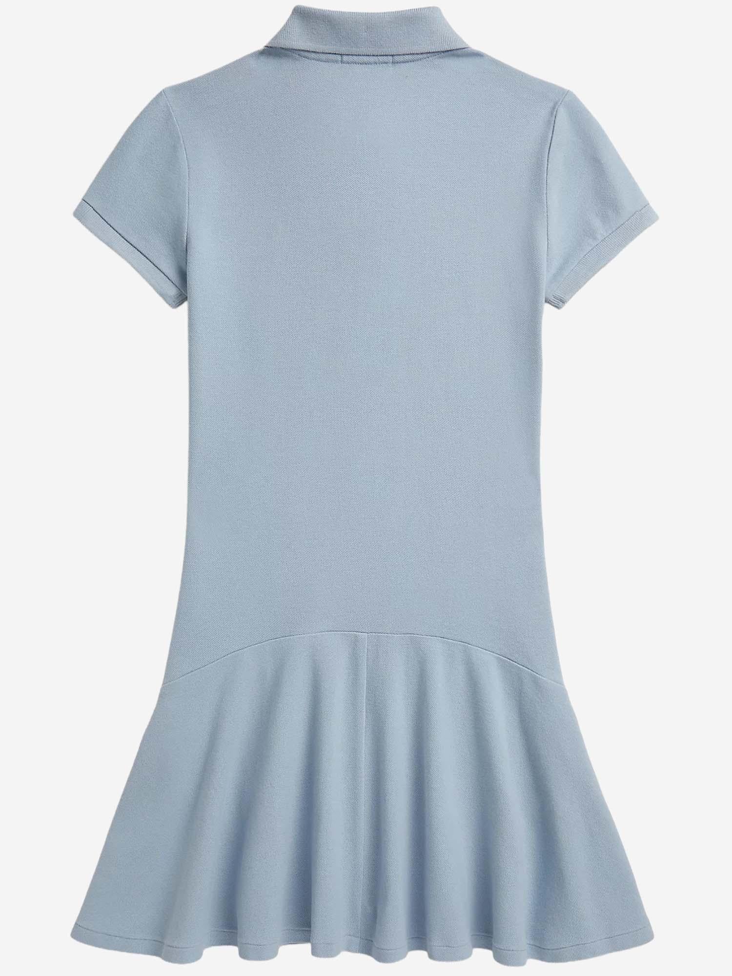 Abito in cotone stretch con logo 313934962 502 POLO RALPH LAUREN KIDS 