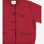CARDIGAN IN LANA CON LOGO JFG233 AUKUF1SAY FENDI KIDS 