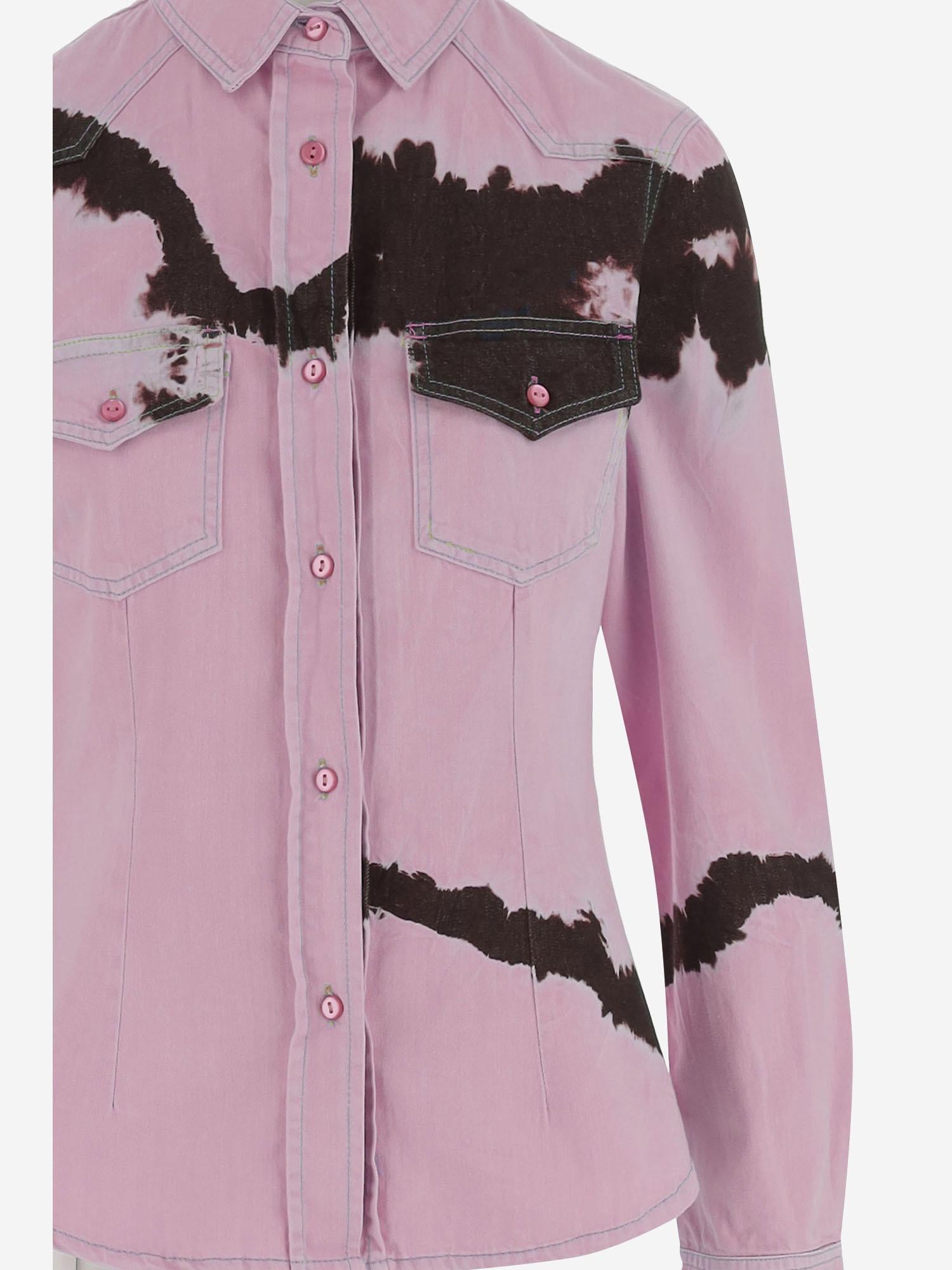 CAMICIA IN COTONE CON MOTIVO TIE-DYE DAM26TU5 PINK DONT @ ME 