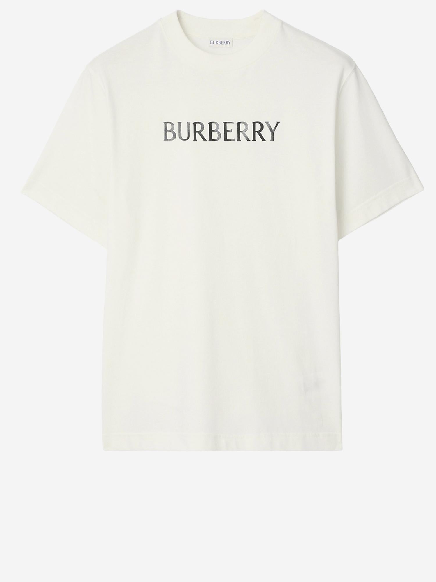 T-SHIRT IN COTONE CON LOGO 8122389 CHALK BURBERRY 