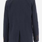 GIACCA DOPPIOPETTO IN VISCOSA E LINO 2973 3687BLU F.IT 