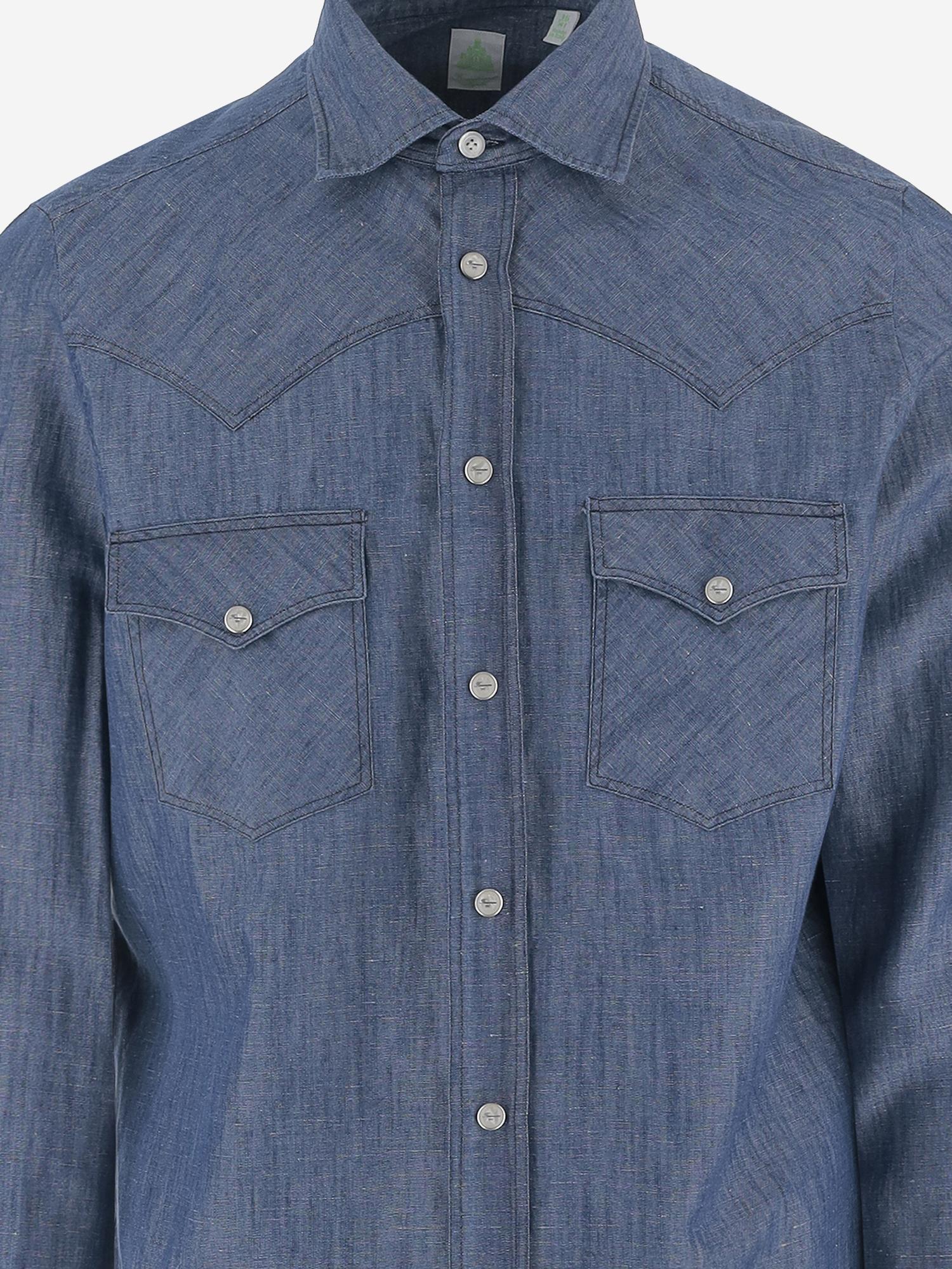CAMICIA IN COTONE E LINO C0724D 11 FINAMORE 