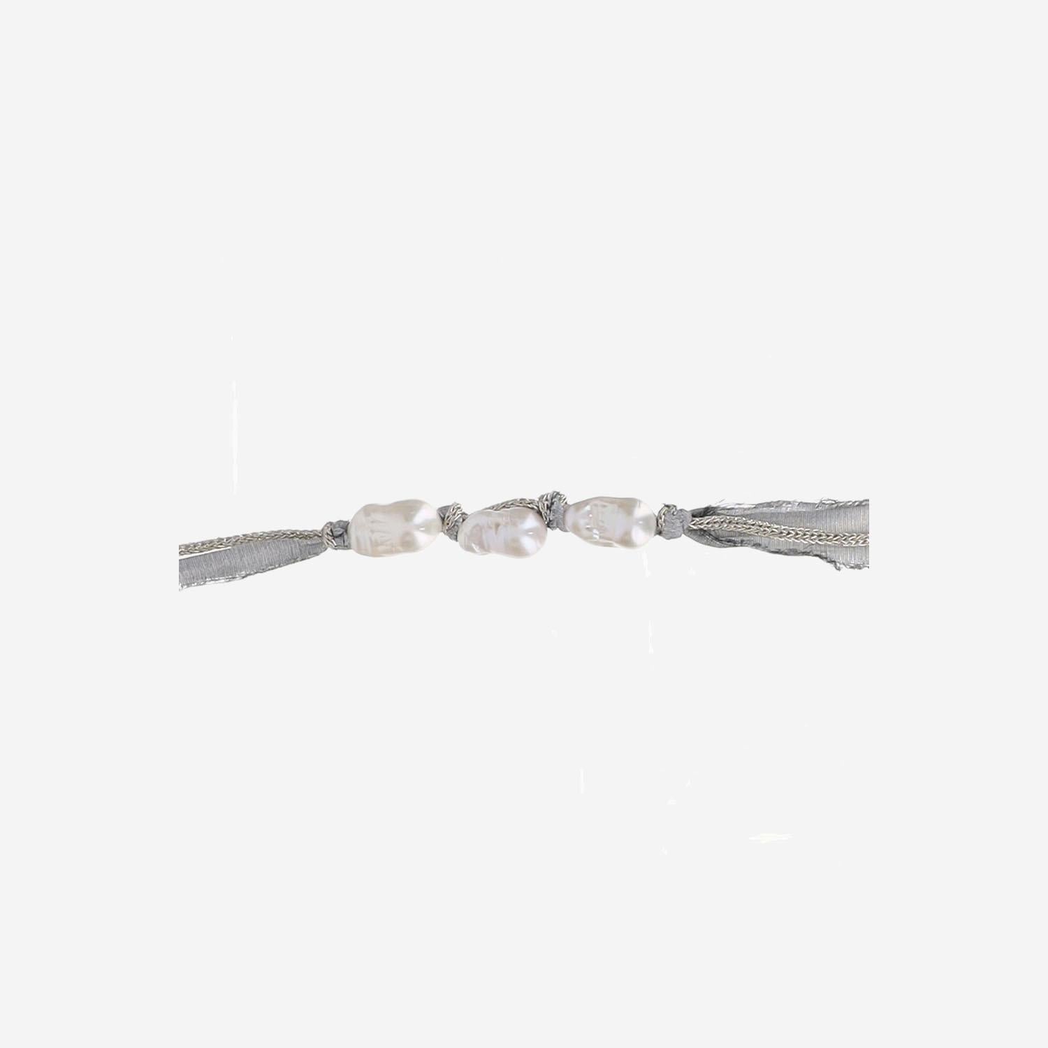 BRACCIALE in seta CON PERLA MSETABRACCIALI3P  MELA 