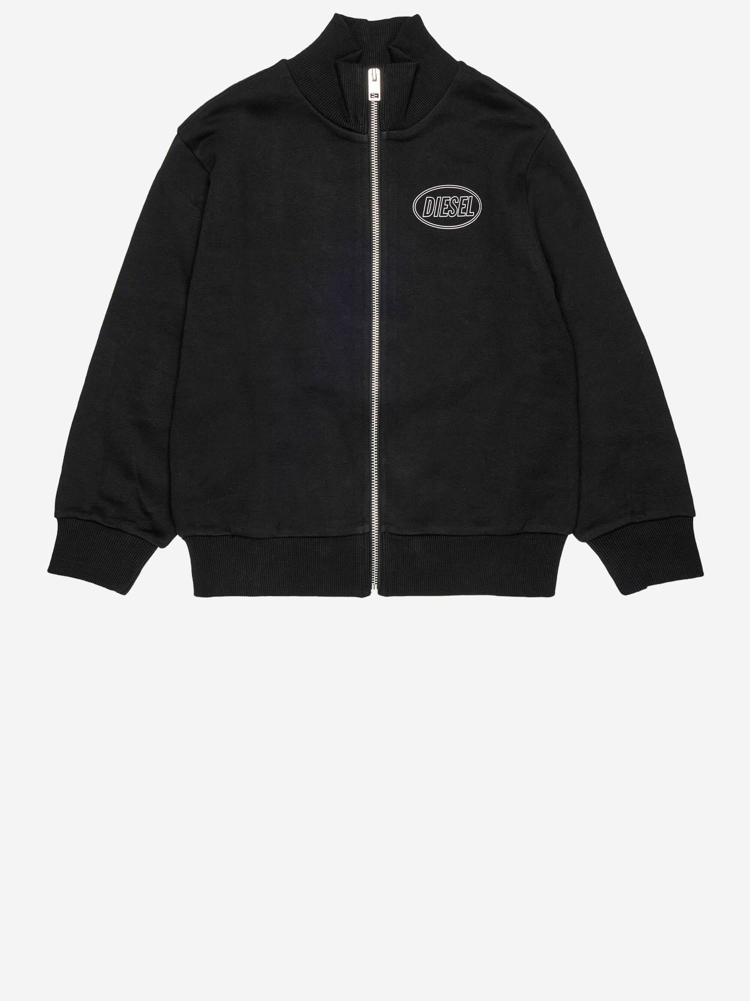 FELPA SCIRCLEZIP OVER IN COTONE CON LOGO J02613 0GEADK900 DIESEL KIDS 