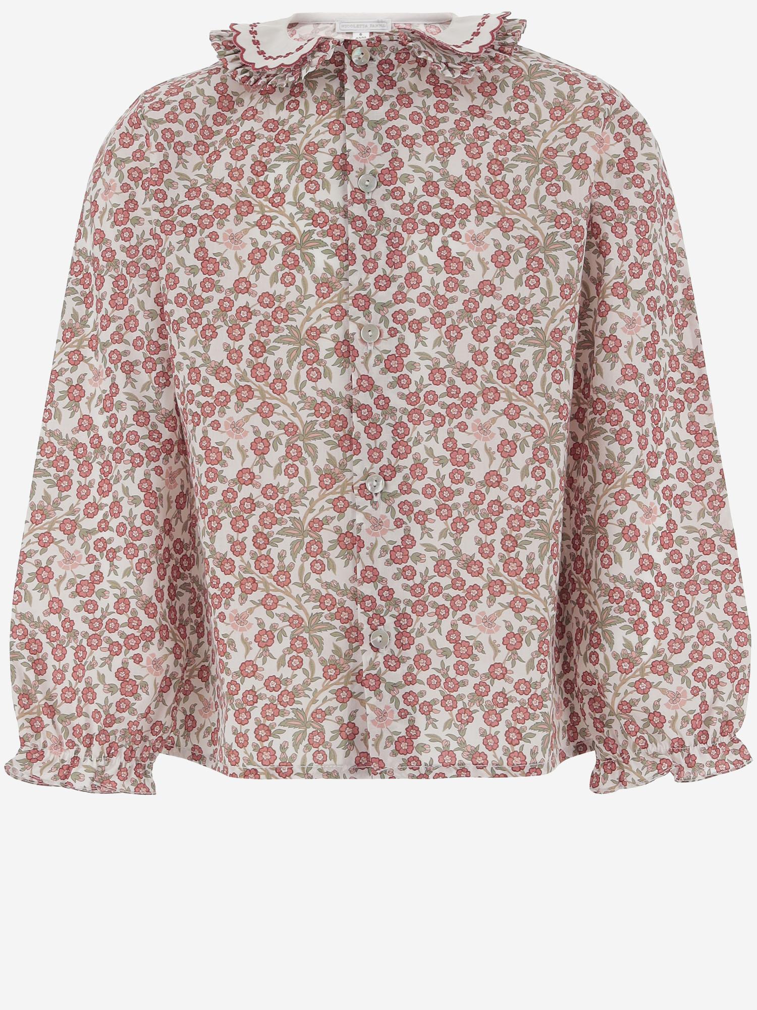 CAMICIA IN COTONE CON MOTIVO FLOREALE DIVA 503 NICOLETTA FANNA KIDS 