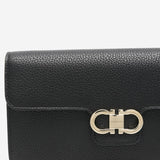 PORTAFOGLIO GANICINI CON TRACOLLA 220981 001NEROFLAMERED SALVATORE FERRAGAMO 