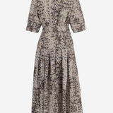 Abito in cotone con motivo animalier 106850 A3B1CZ9 PINKO 
