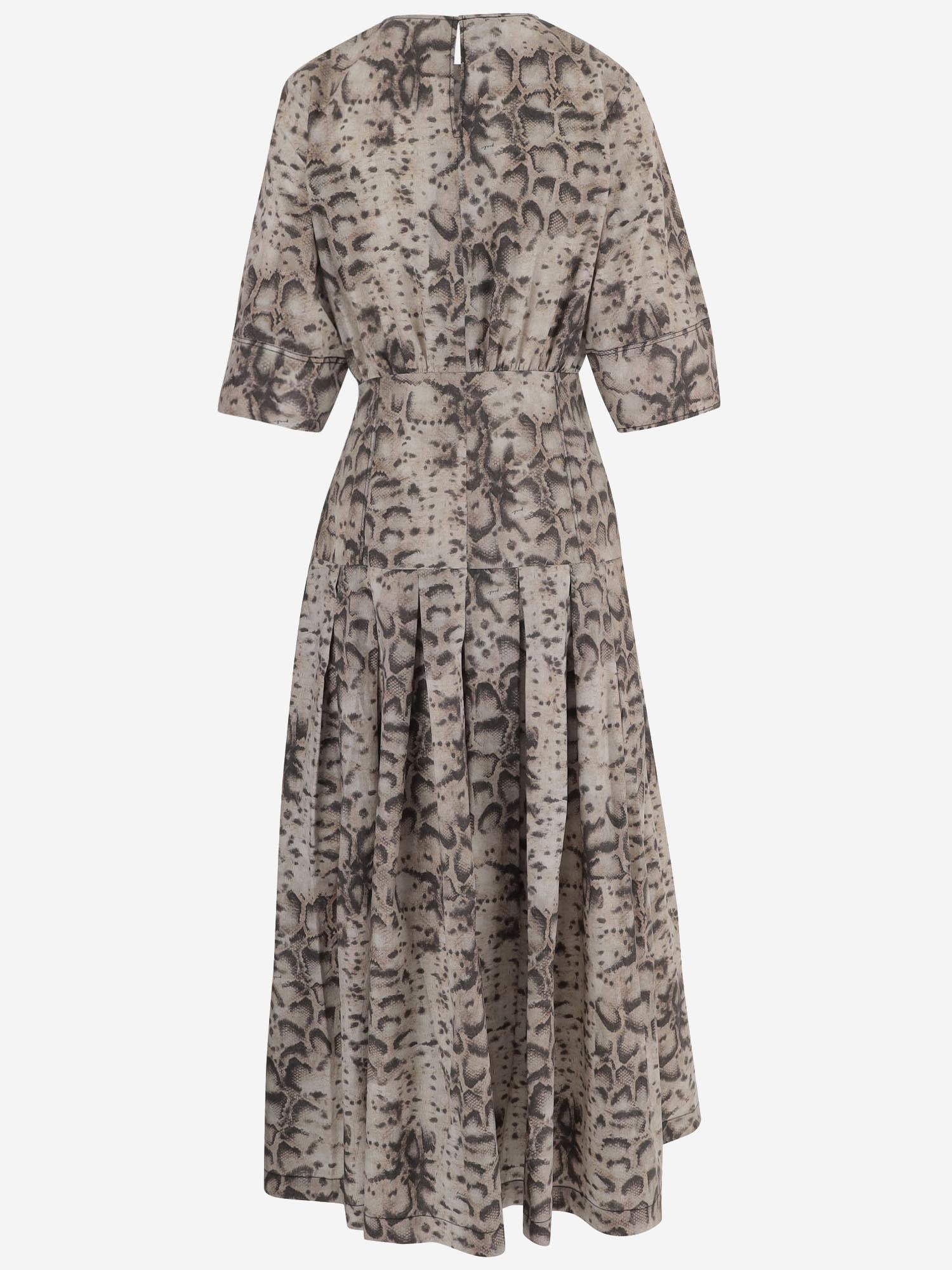Abito in cotone con motivo animalier 106850 A3B1CZ9 PINKO 