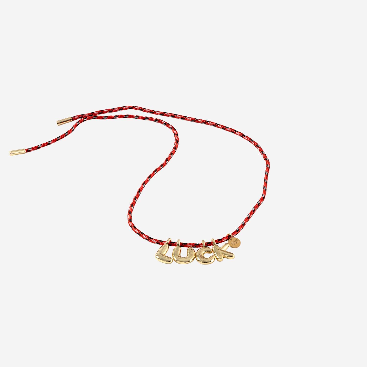 COLLANA IN TESSUTO E METALLO BUBBLELETTERSGOLDPLATED LUCK SORBET ISLAND 