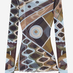 TOP IN NYLON CON STAMPA VIVARA 6HJM476H849 016 EMILIO PUCCI 