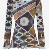 TOP IN NYLON CON STAMPA VIVARA 6HJM476H849 016 EMILIO PUCCI 