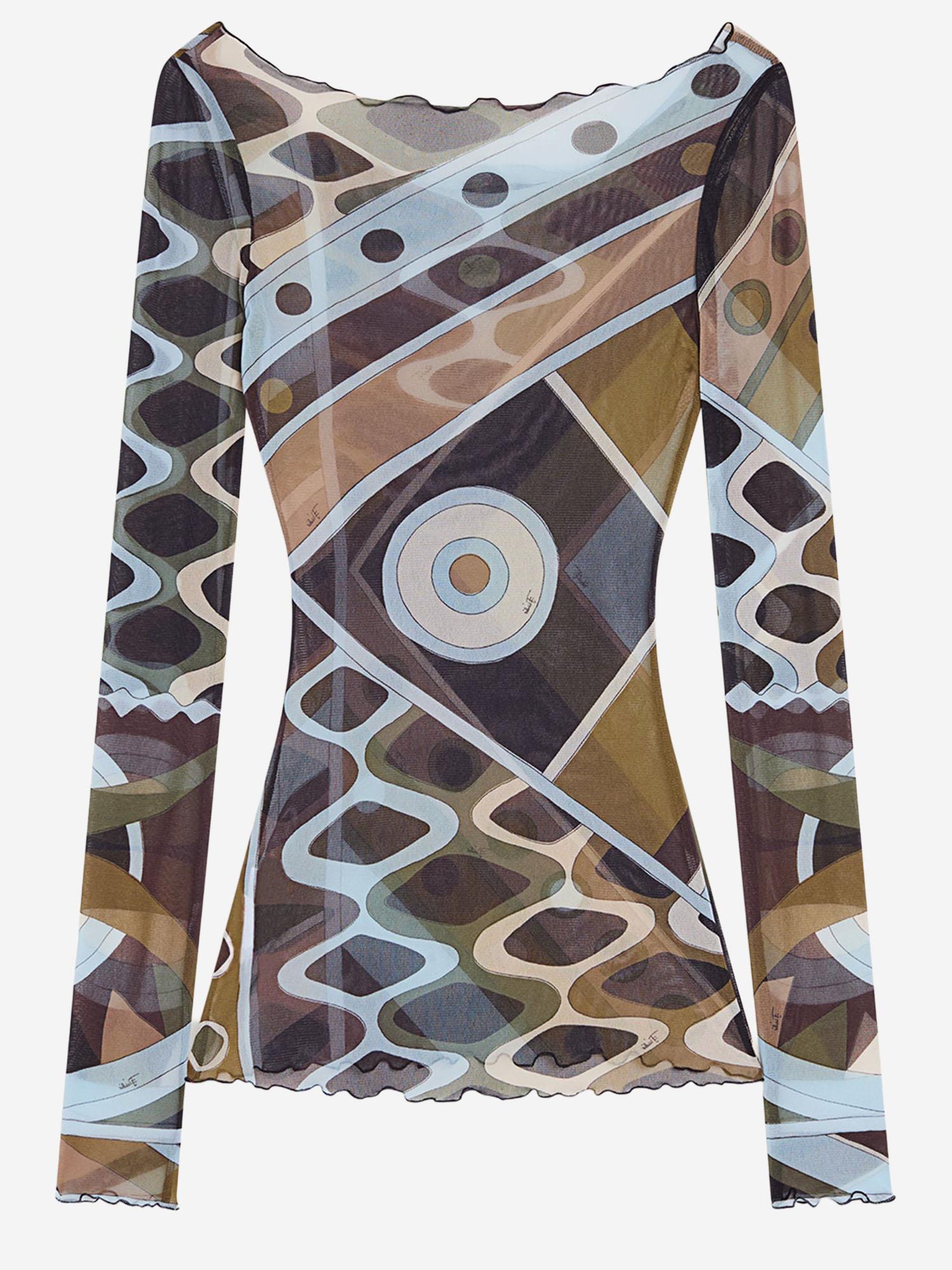 TOP IN NYLON CON STAMPA VIVARA 6HJM476H849 016 EMILIO PUCCI 