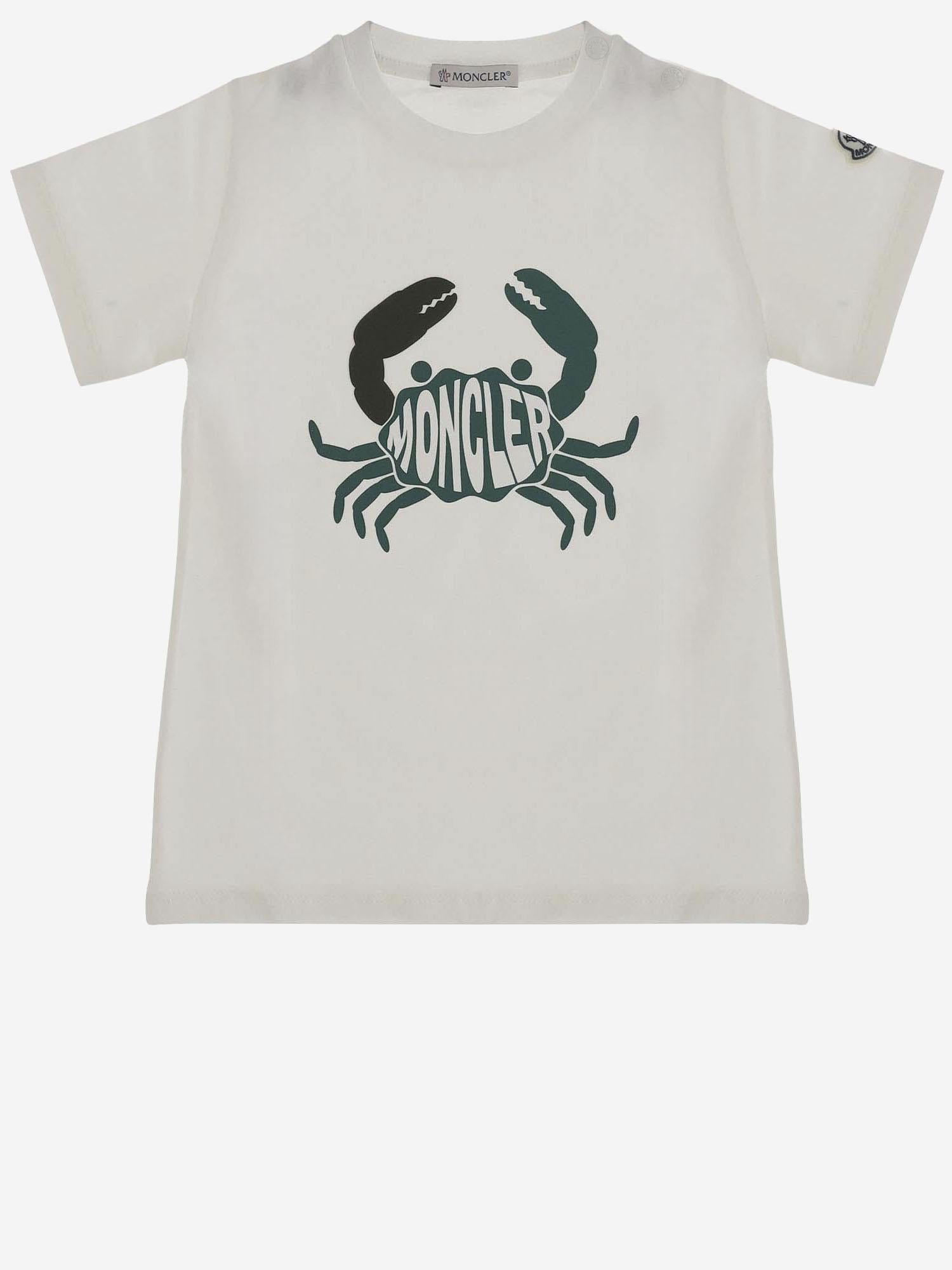 T-SHIRT IN MISTO COTONE CON LOGO 8C000118790N 034 MONCLER ENFANTS 