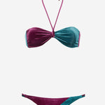 COSTUME DA BAGNO ALE CON MOTIVO COLOR-BLOCK LALLAVELVET PETROLIOBORDEAUX VVIDI 