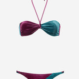 COSTUME DA BAGNO ALE CON MOTIVO COLOR-BLOCK LALLAVELVET PETROLIOBORDEAUX VVIDI 