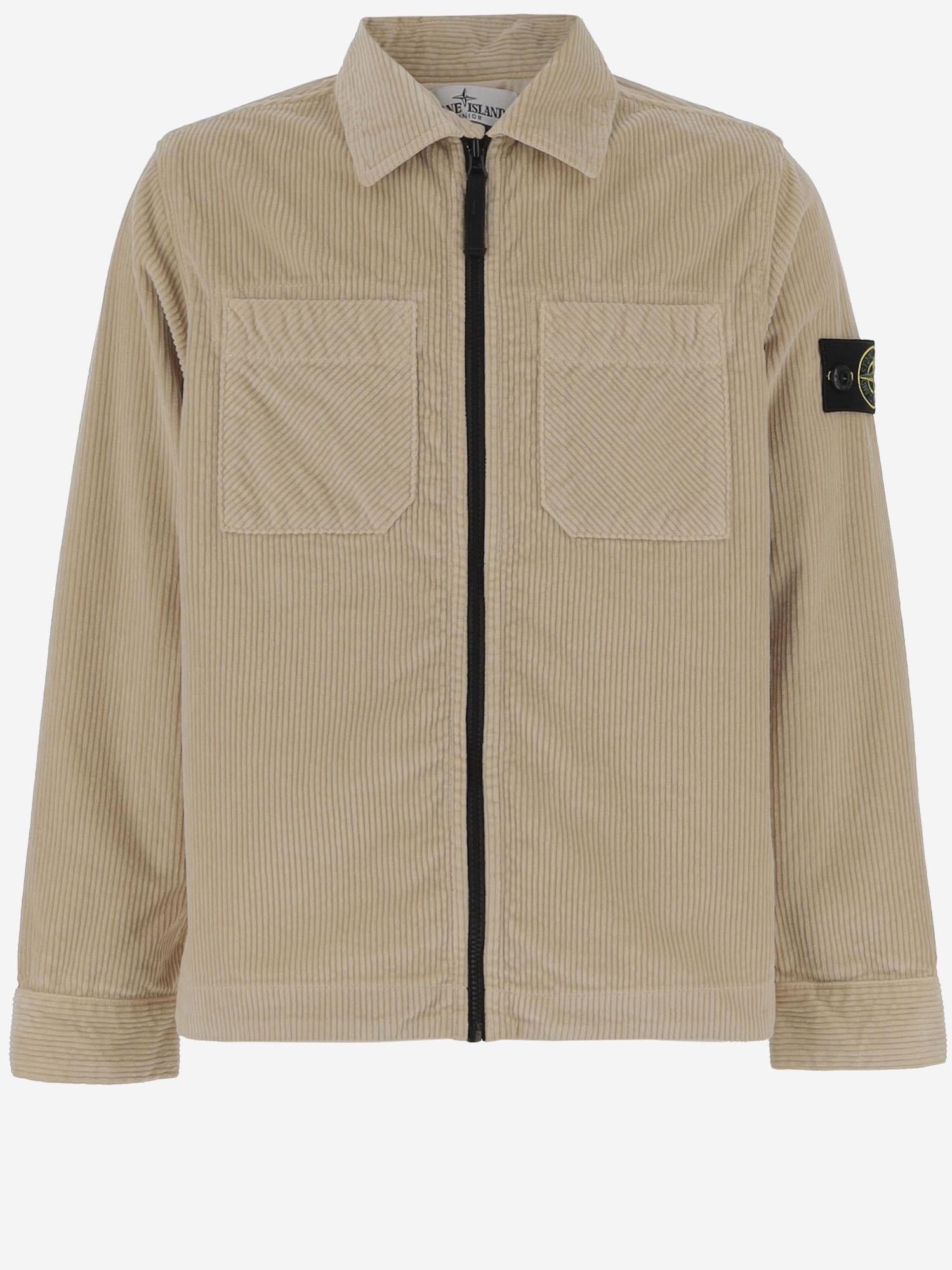 CAMICIA IN VELLUTO DI MISTO COTONE STRETCH 1200003 S0199V0095 STONE ISLAND KIDS 