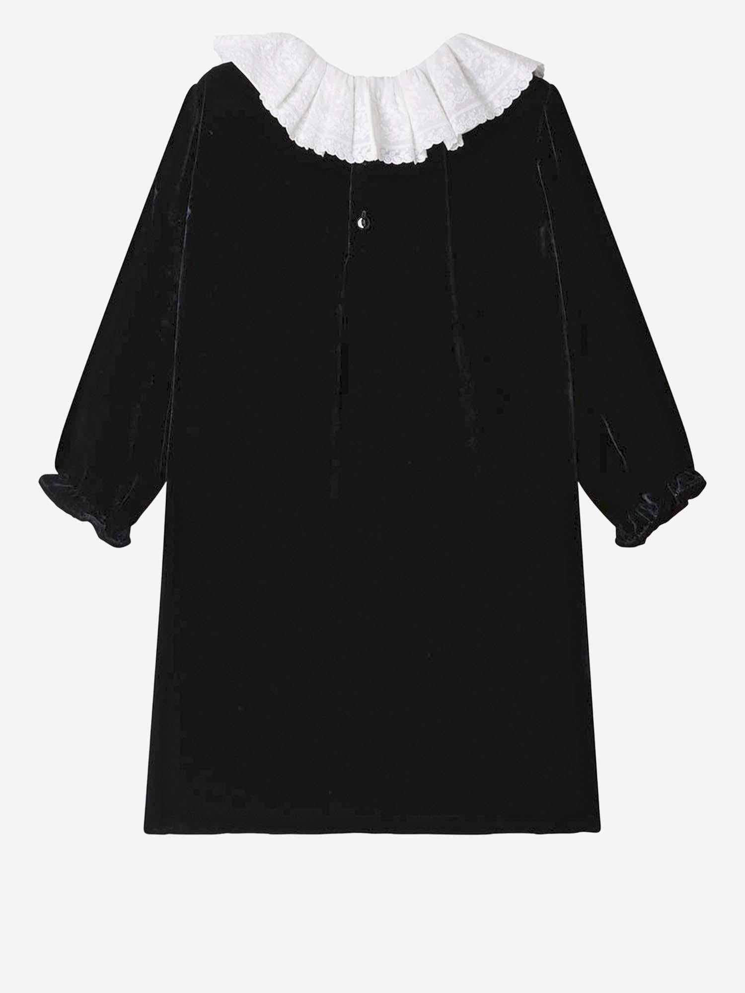 ABITO JAELYN IN VELLUTO DI SETA E VISCOSA W05GDRW00048 099 BONPOINT KIDS 