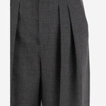 Pantaloni sartoriali a vita alta e gamba ampia in lana 824389 Y5K321473 SAINT LAURENT 