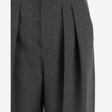 Pantaloni sartoriali a vita alta e gamba ampia in lana 824389 Y5K321473 SAINT LAURENT 
