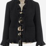 GIACCA IN MISTO LANA CON DETTAGLI RUCHES 7B3CE4M0 7LV0NO VALENTINO 