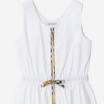ABITO IN COTONE CON FINITURE CHECK 8117419 WHITE BURBERRY KIDS 