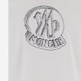 T-SHIRT IN COTONE CON STAMPA LOGO 8C00035 89AUG00A MONCLER 