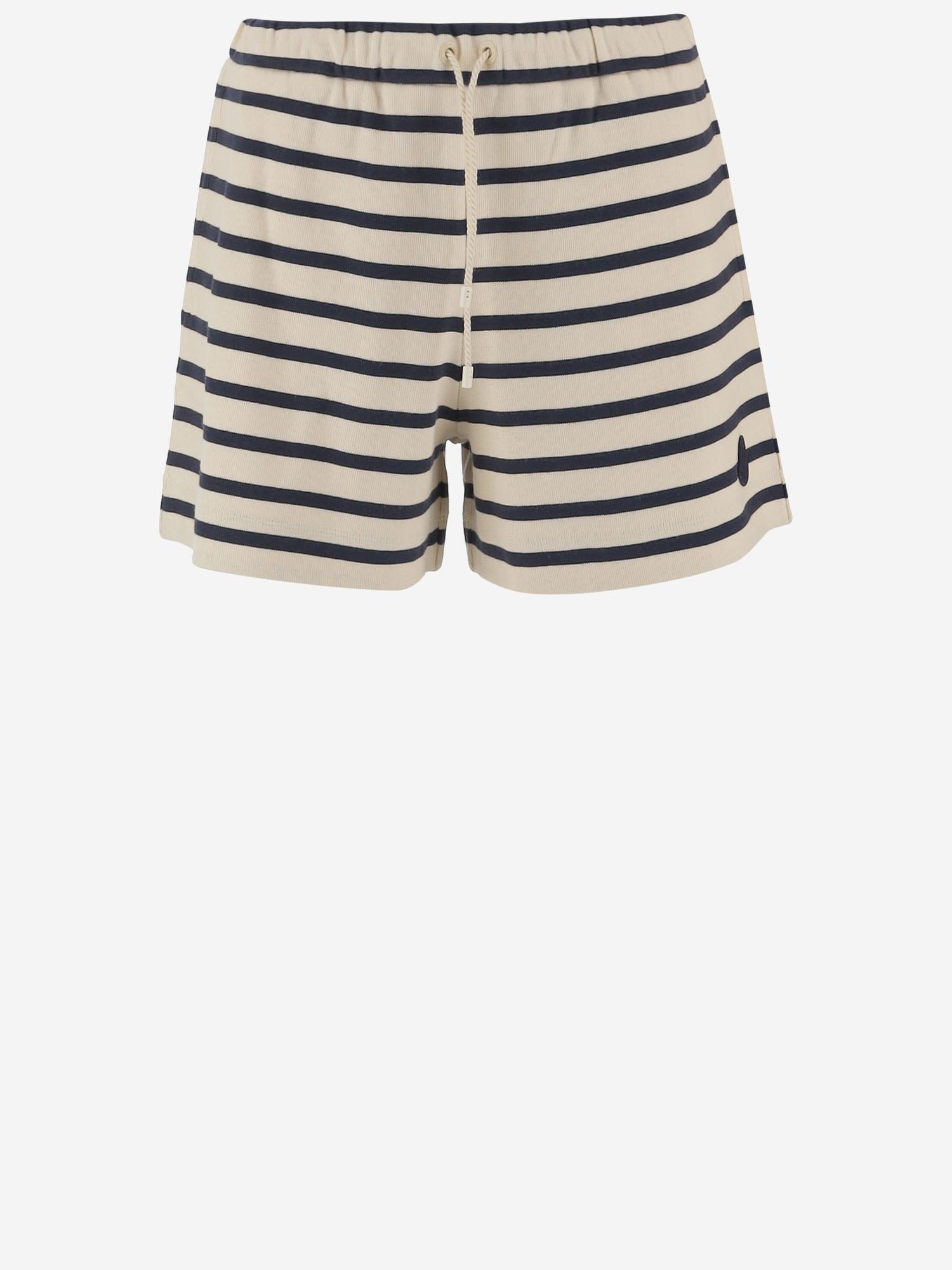 PANTALONI CORTI IN COTONE A RIGHE 8H00010 89BEBF07 MONCLER 