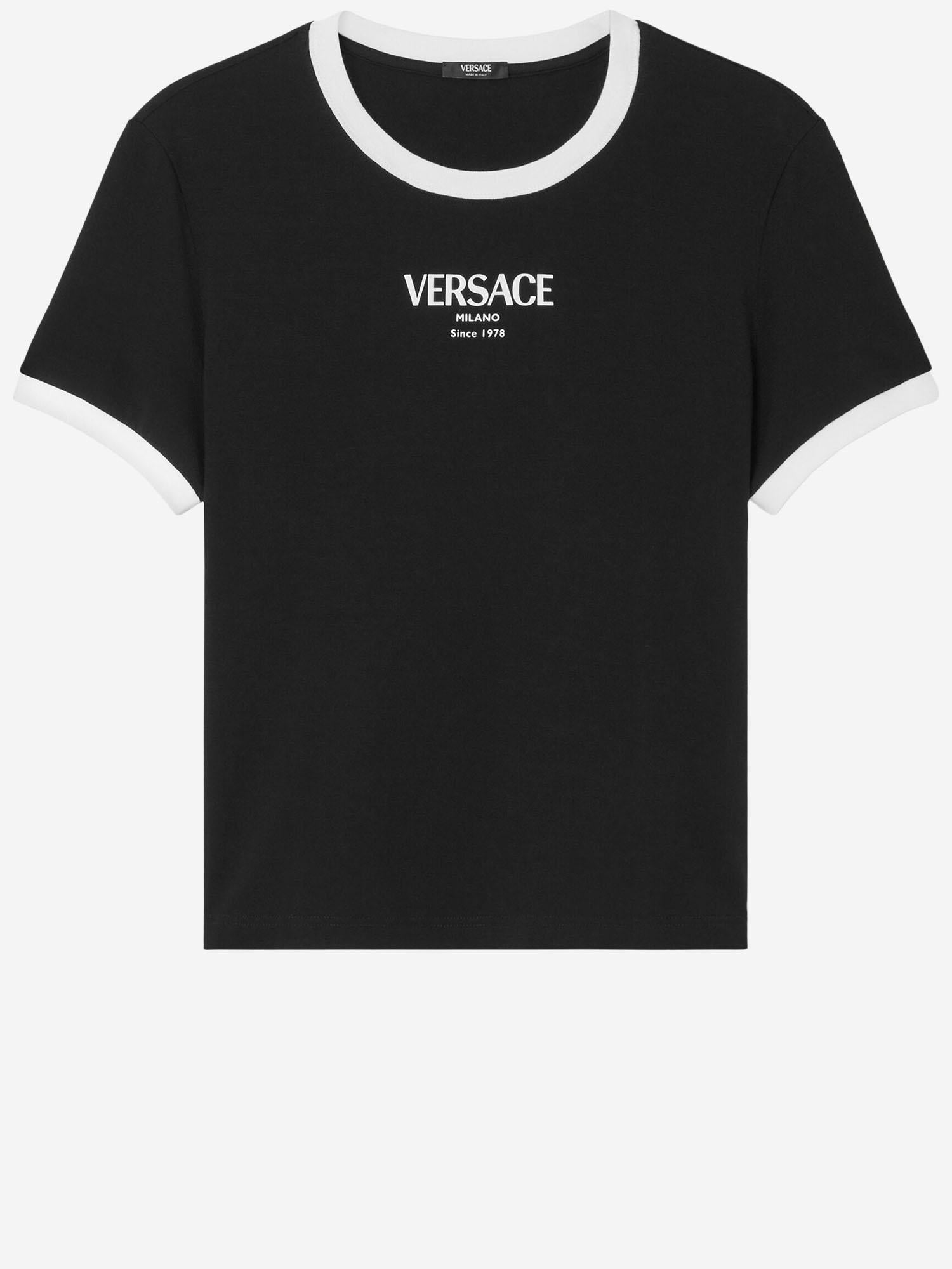 T-SHIRT IN VISCOSA STRETCH 1022656 1A166852B020 VERSACE 